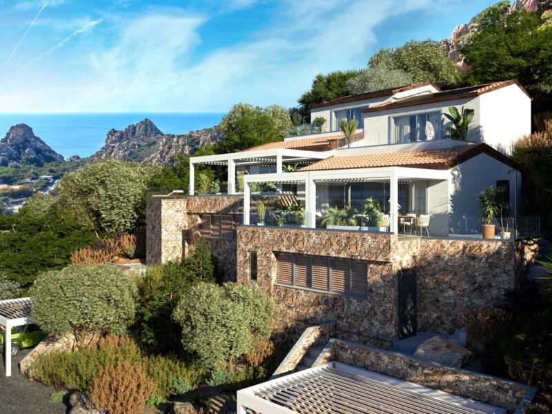 Villas with garden and swimming pool in Sardinia