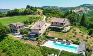 Restored countryside estate with pool for sale in Castelraimondo, Marche, Italy – Italian Hillside Real Estate