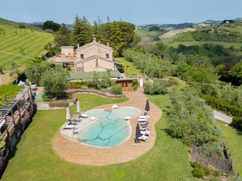 Restored farmhouse with pool and olive grove for sale near Fermo, Le Marche, Italy – Italian Hillside Real Estate